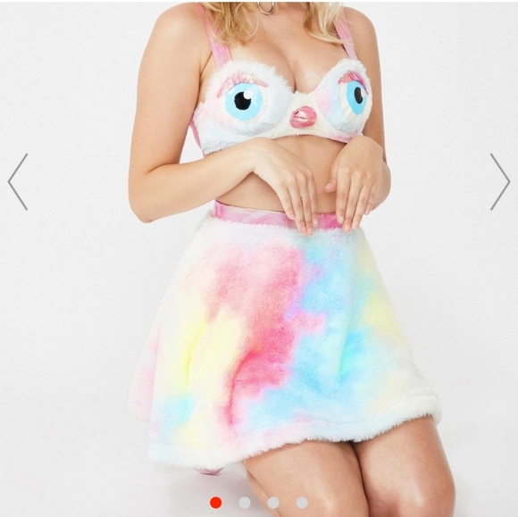 Dolls kill Iconic hoot couture fuzzy set - Picture 2 of 4